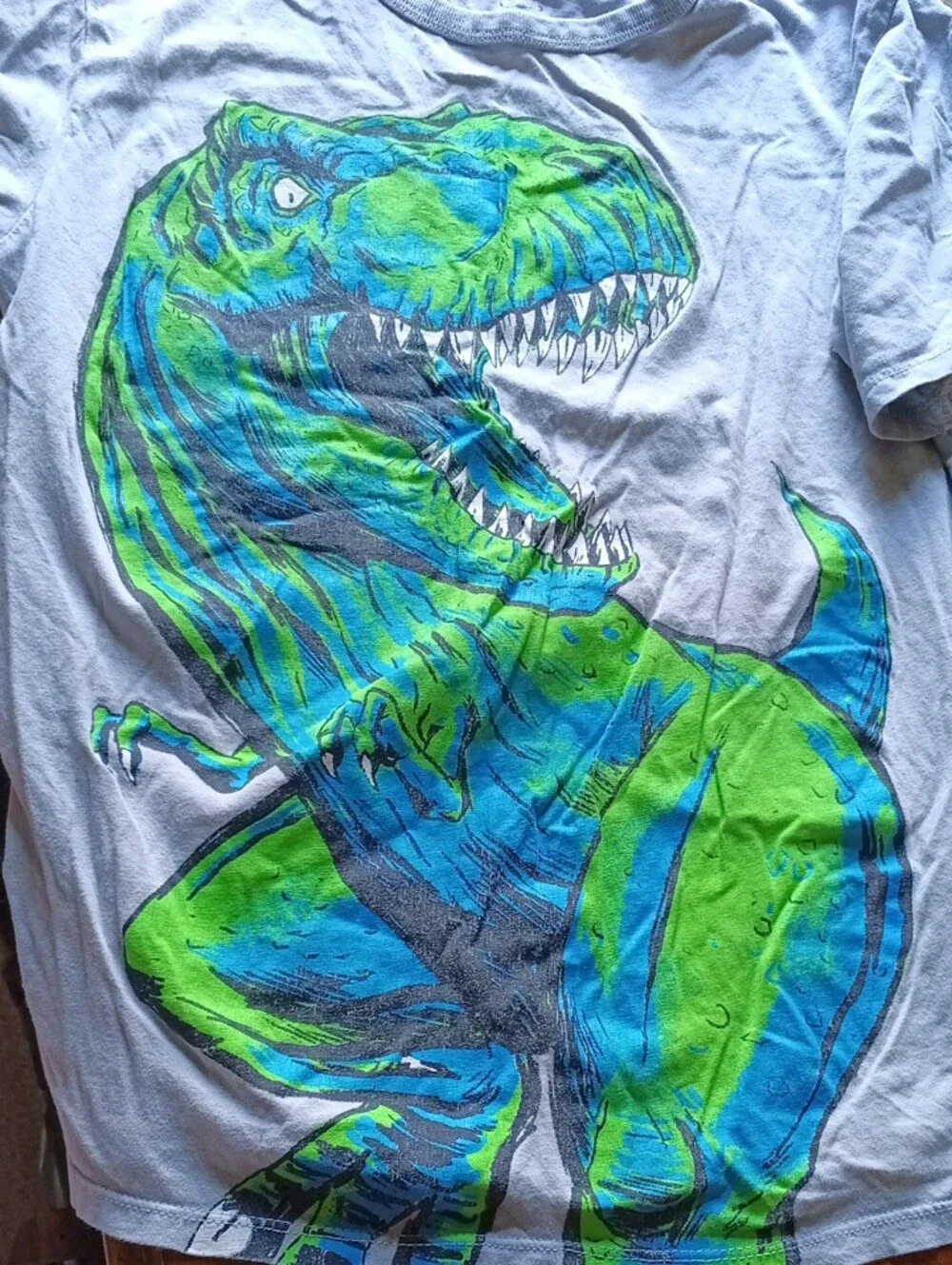The Children's Place Three Tees with Blue & Green Dinosaur Graphic